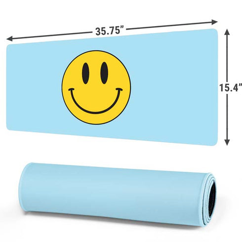Blue Happy Face Gaming Mouse Pad